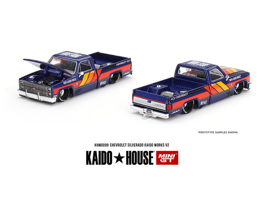 MiniGT X Kaido House 1:64 Chevrolet Silverado KAIDO WORKS V2 - Blue