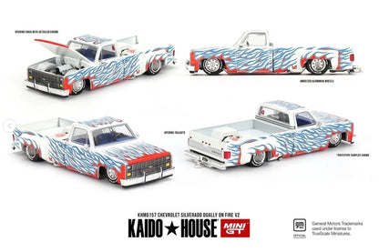 Kaido House 1:64 Chevrolet Silverado Dually Fire V2 - Regular & Chase PAIR