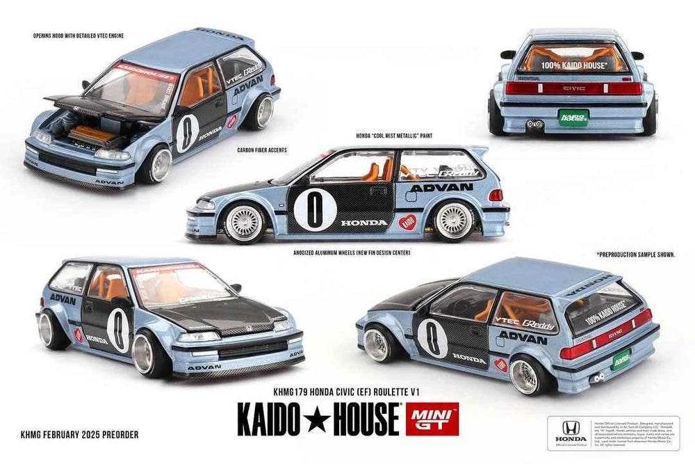 Kaido House 1:64 Honda Civic (EF) Roulette V1 - Regular & Chase PAIR