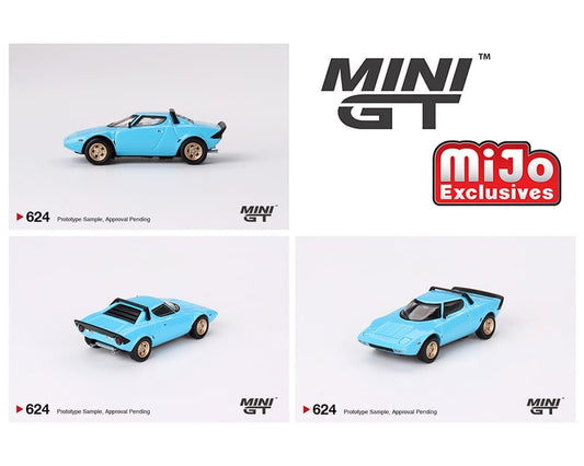 MiniGT 1:64 Lancia Stratos HF Stradale – Azzuro Chiaro - MiJo Exclusive #624