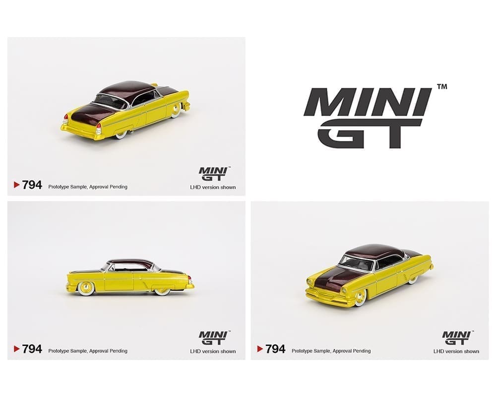 MiniGT 1:64 Lincoln Capri Custom Hot Rod 1954 – Lime Yellow - #794