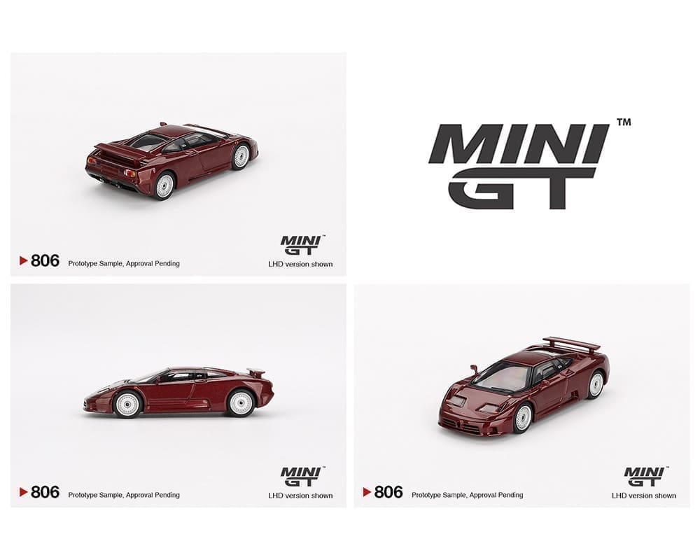 MiniGT 1:64 Bugatti EB110 GT Dark Red Metallic - #806