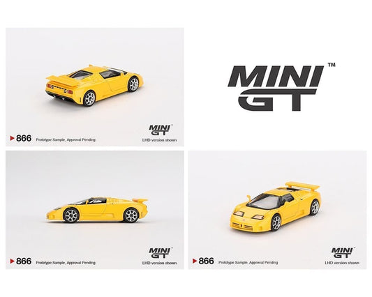 MiniGT 1:64 Bugatti EB110 Super Sport Giallo Bugatti – Yellow #866