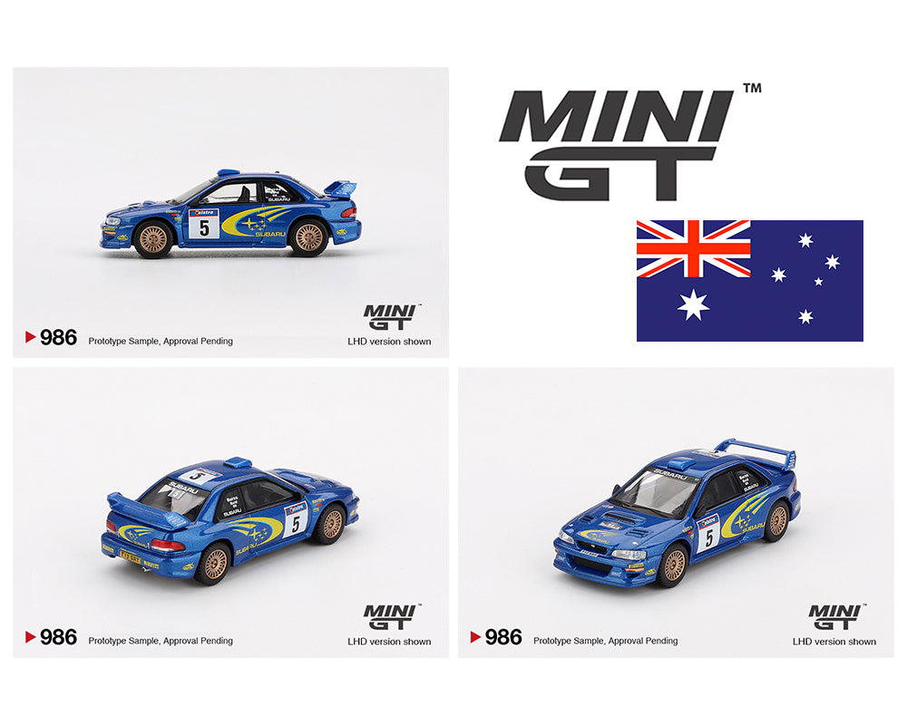 MiniGT 1:64 Subaru Impreza WRC99 – #5, Richard Burns / Robert Reid – Winner, 1999 Rally Australia – Australia Exclusive #986