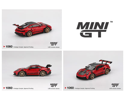 **LIMIT 2** MiniGT 1:64 Porsche 911 (992) GT3 RS Weissach Package – Guards Red #1060