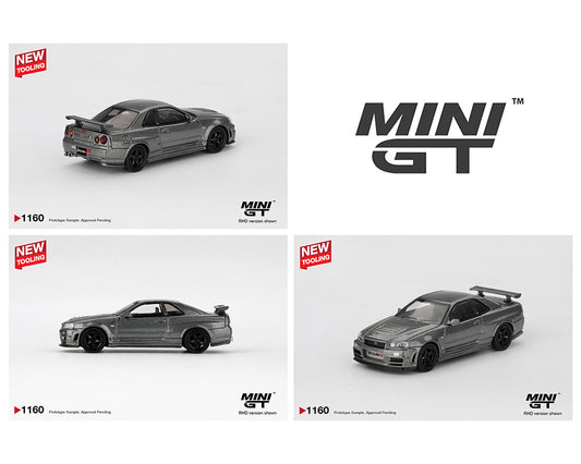 MiniGT 1:64 Nissan Skyline GT-R Dark Metal Gray (NISMO BNR34 CRS Version) #1160