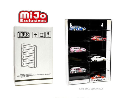 Showcase 1:64 12 Car Display Case For Loose Cars - Wall Mount With Black Back & Clear Cover - MiJo Exclusive