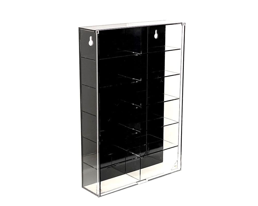 Showcase 1:64 12 Car Display Case For Loose Cars - Wall Mount With Black Back & Clear Cover - MiJo Exclusive