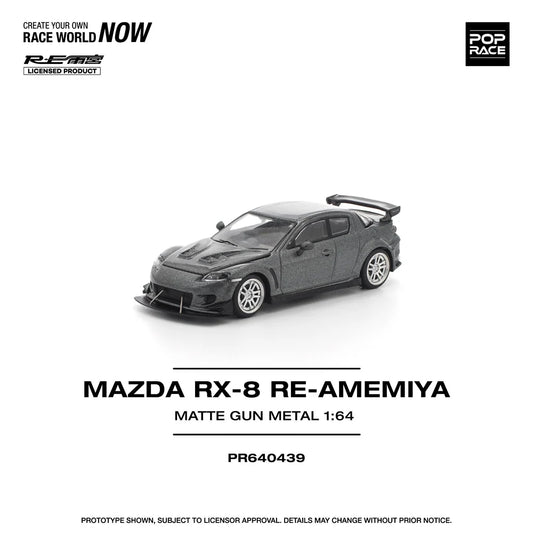 Pop Race 1:64 Mazda RX-8 RE-Amemiya Gun Metal