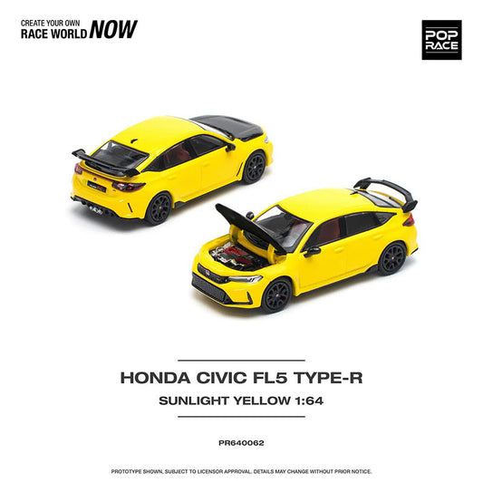 Pop Race 1:64 Honda Civic FL5 Type R - Sunlight Yellow