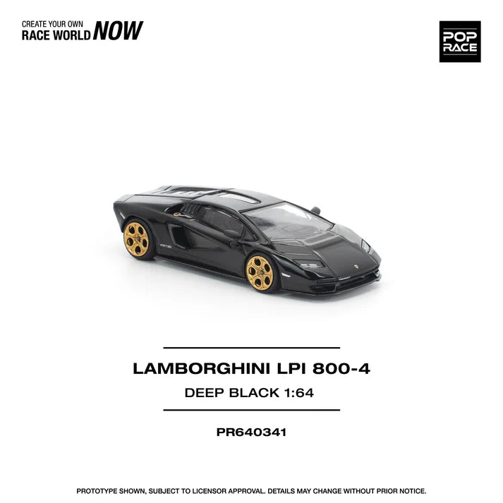Pop Race 1:64 Lamborghini Countach LPI 800-4 - Deep Black