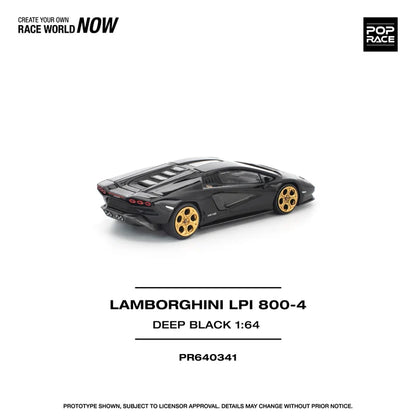 Pop Race 1:64 Lamborghini Countach LPI 800-4 - Deep Black