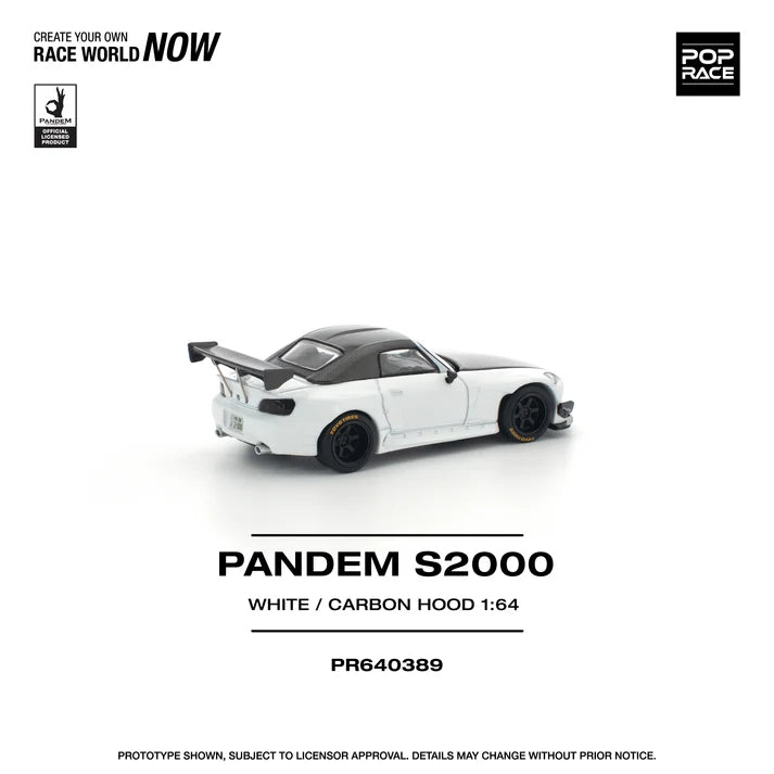 Pop Race 1:64 Pandem S2000 SoftTop - White / Carbon Hood