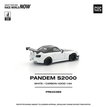 Pop Race 1:64 Pandem S2000 SoftTop - White / Carbon Hood