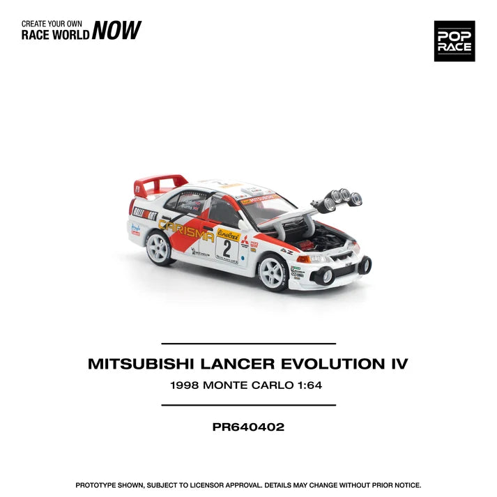 Pop Race 1:64 Mitsubishi Lancer Evolution IV - 1998 Monte Carlo Rally