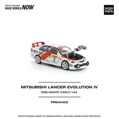 Pop Race 1:64 Mitsubishi Lancer Evolution IV - 1998 Monte Carlo Rally
