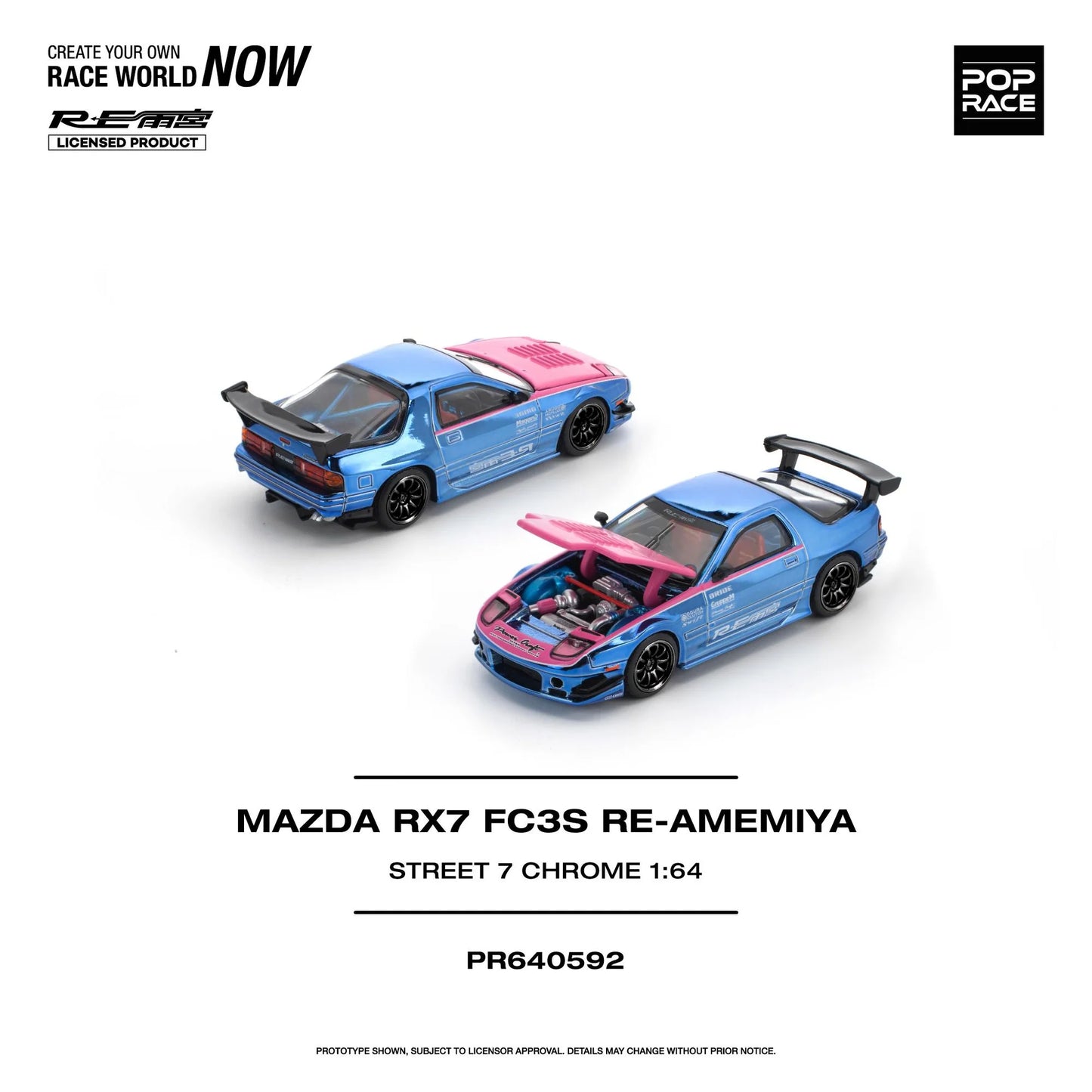Pop Race 1:64 Mazda RX-& FC3S RE- Amemiya - Street 7 Chrome