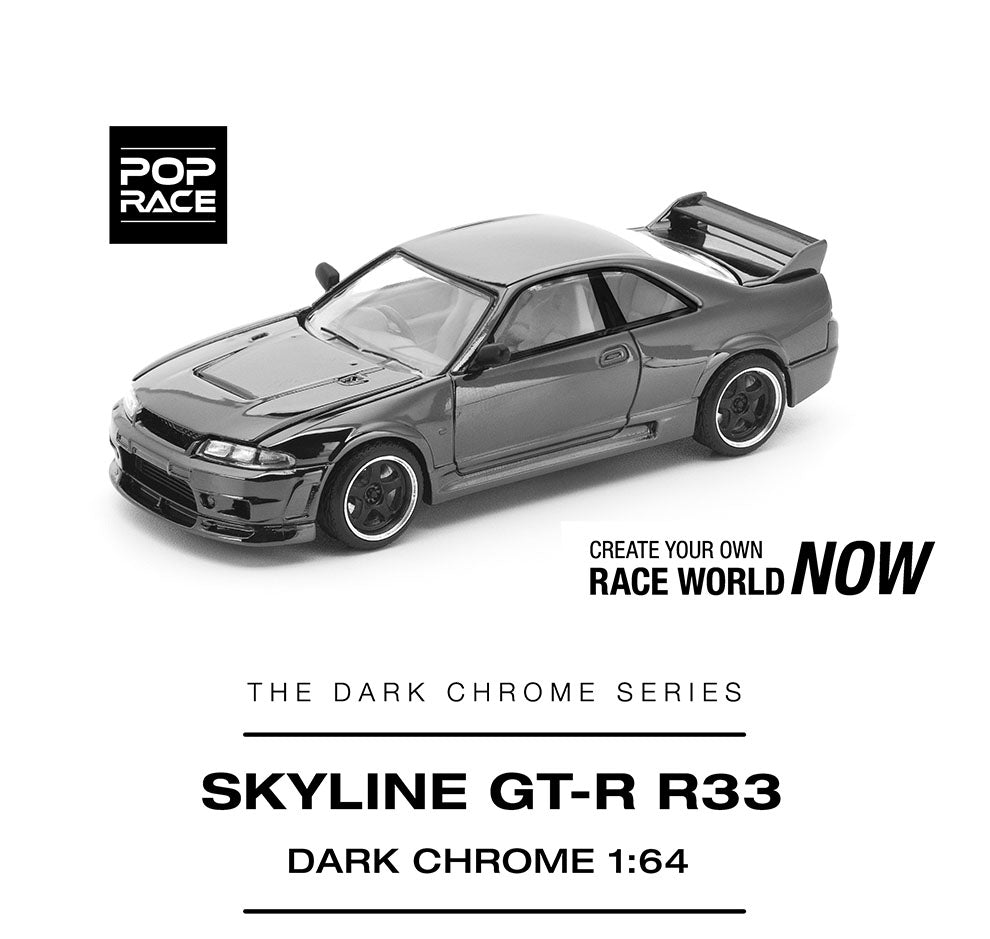 Pop Race 1:64 The Dark Chrome Series - Skyline GT-R R33