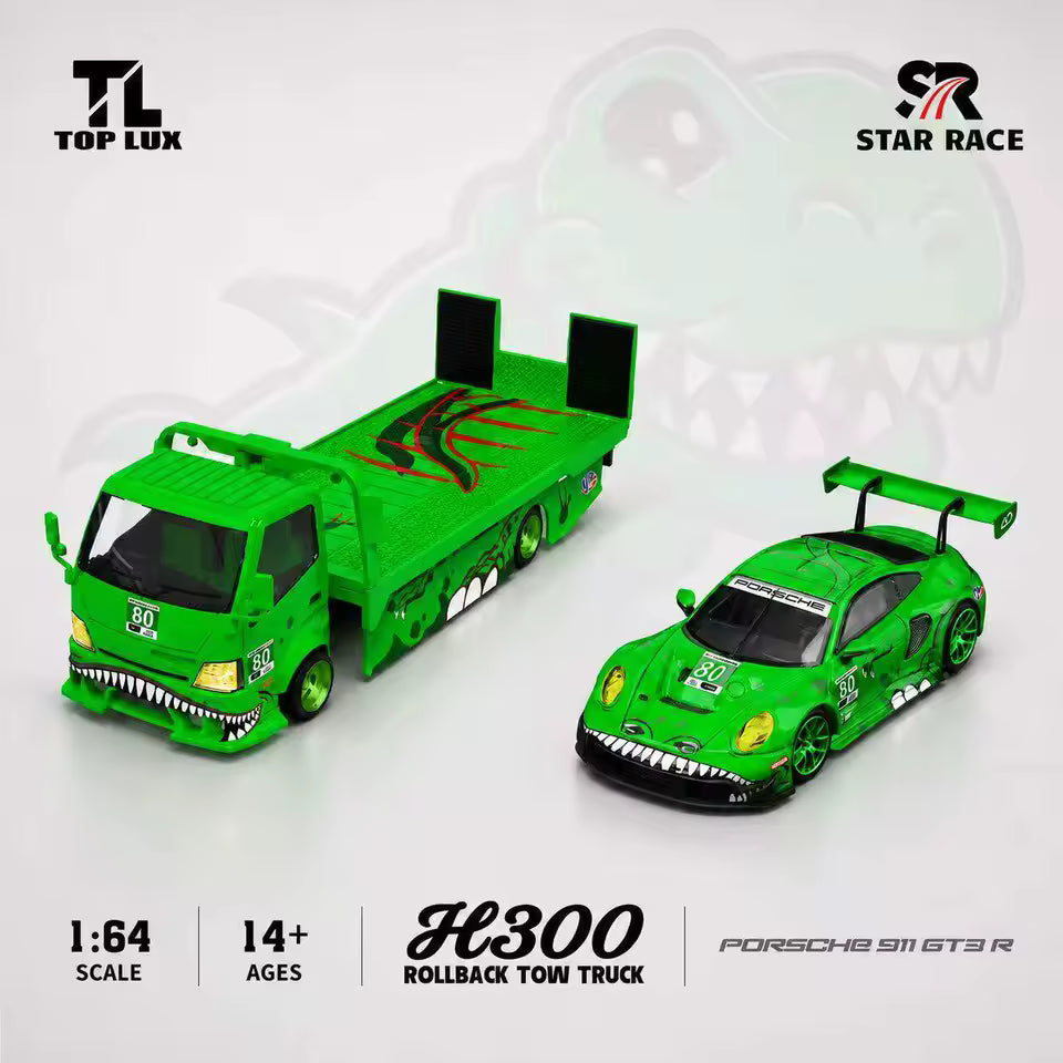 Top Lux X Star Race 1:64 911 GT3 R & H300 Trailer Set - *2 Styles*