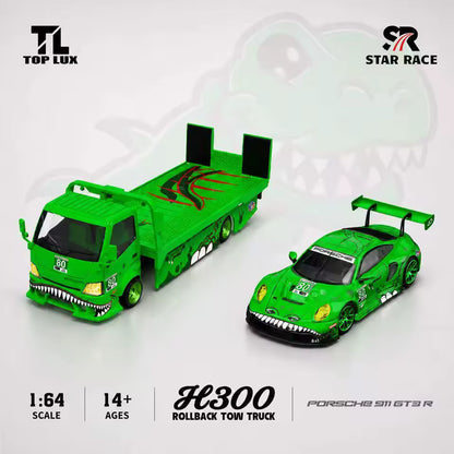Top Lux X Star Race 1:64 911 GT3 R & H300 Trailer Set - *2 Styles*