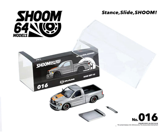 SHOOM64 1:64 2003 Dodge Ram SRT-10 Pickup – Grey with Orange