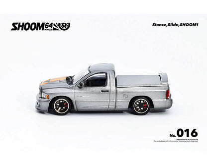 SHOOM64 1:64 2003 Dodge Ram SRT-10 Pickup – Grey with Orange