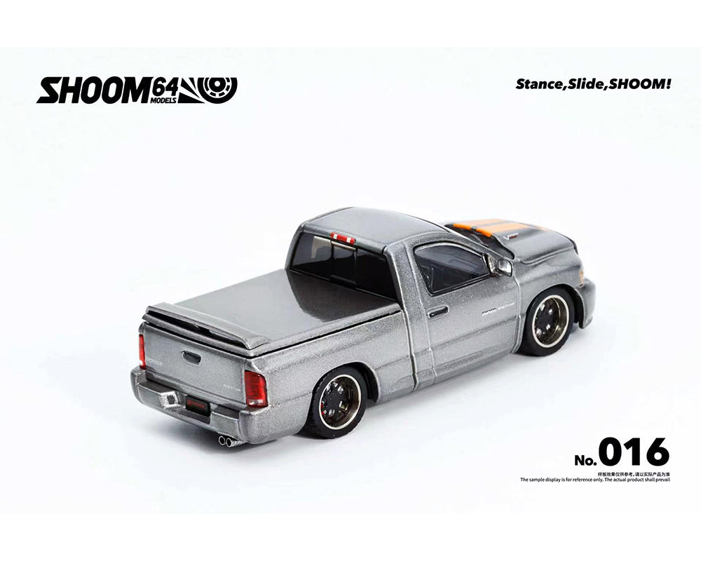 SHOOM64 1:64 2003 Dodge Ram SRT-10 Pickup – Grey with Orange
