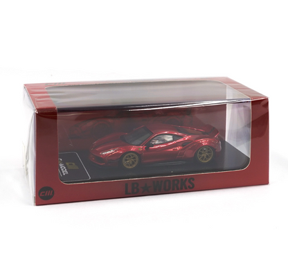 CM Model 1:64 LBWK Ferrari 488 Widebody - Metallic Red