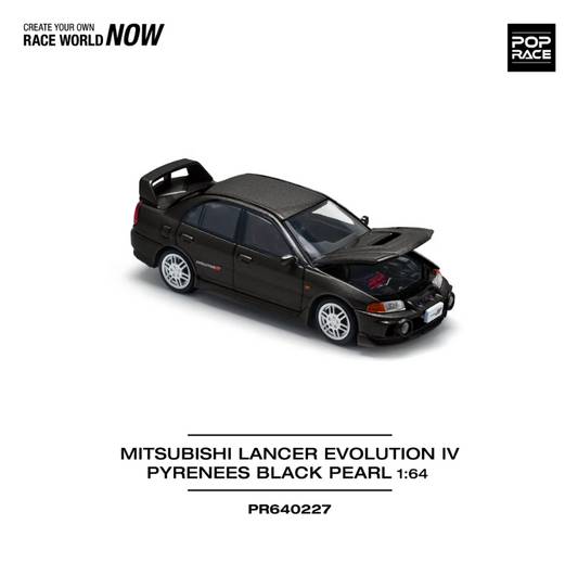 Pop Race 1:64 Mitsubishi Lancer Evolution IV - Pyrenees Black Pearl