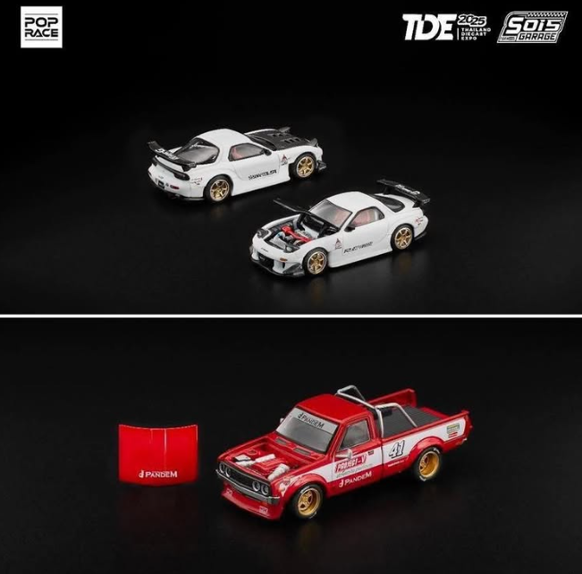 Pop Race 1:64 2025 Thailand Diecast Expo PAIR - Amemiya RX-7 & Pandem 620