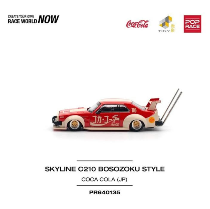 Pop Race 1:64 Nissan Skyline (C210) Bosozuko Style - Japan Coca Cola