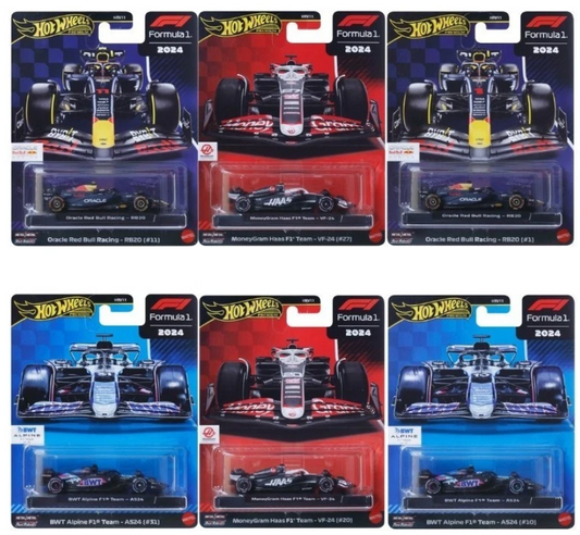 **LIMIT 1** Hot Wheels 1:64 2025 Premium Formula 1 Mix 1 Set of 6