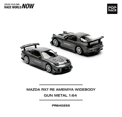 Pop Race 1:64 Mazda RX-7 RE-AMEMIYA - Gun Metal