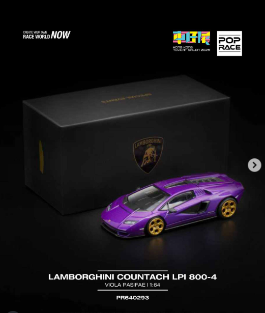 Pop Race X VDX 1:64 2025 Hong Kong Toy Car Salon Special Edition - Lamborghini Countach LP800-4 Viola Pasifae