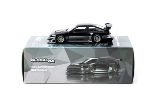 Tarmac Works 1:64 Toyota Sprinter Trueno AE86 Widebody Black/Grey JonSibal - Malaysia Special Edition