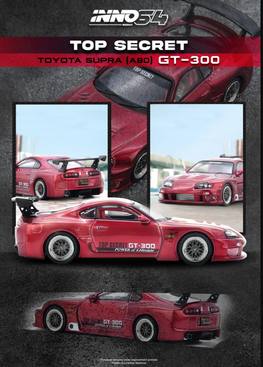 Inno64 1:64 Toyota Supra A80 TOP SECRET GT300 - Red