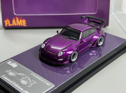 Flame 1:64 Porsche RWB 993 Purple Carbon Fiber *2 Styles*