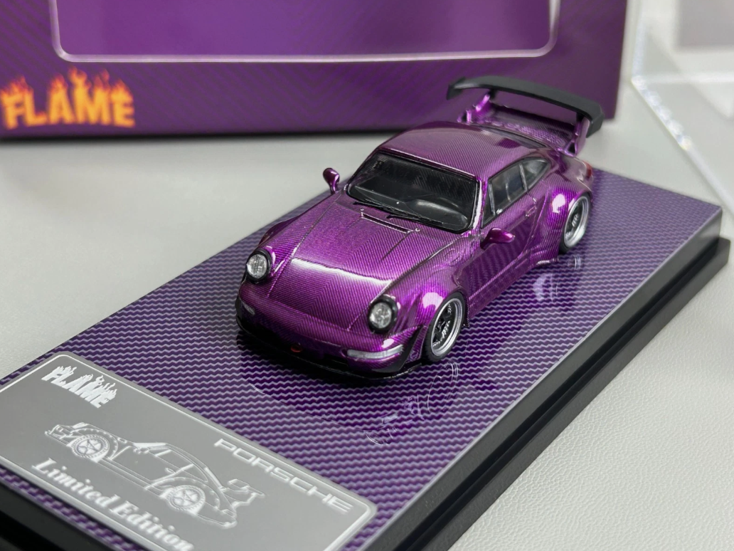 Flame 1:64 Porsche RWB 993 Purple Carbon Fiber *2 Styles*