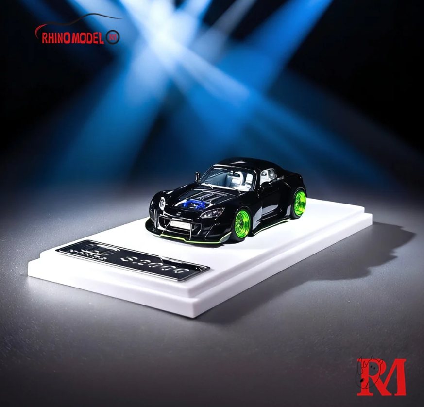 Rhino Model 1:64 Honda S2000 Widebody Roadster - Black