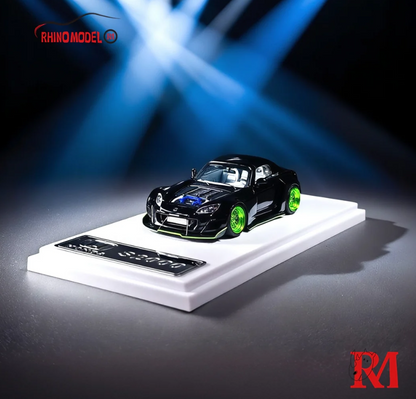 Rhino Model 1:64 Honda S2000 Widebody Roadster - Black