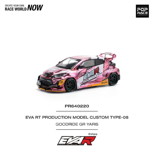 Pop Race 1:64 EVA RT Production Model Custom Type-08 - Goodride GR Yaris