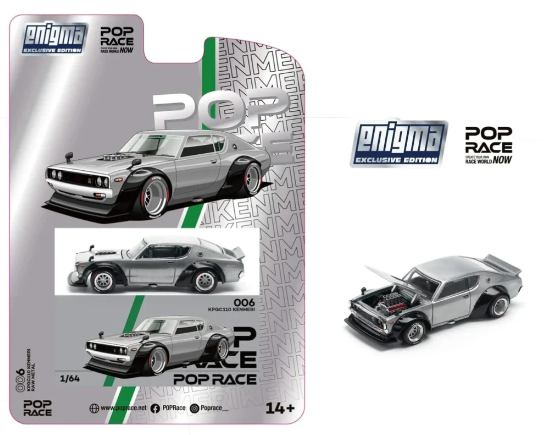 Pop Race X Enigma 1:64 Nissan Skyline KPGC0110 Kenmeri - Raw