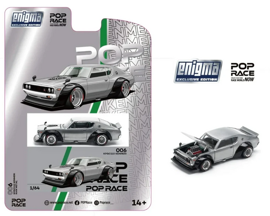 Pop Race X Enigma 1:64 Nissan Skyline KPGC0110 Kenmeri - Raw
