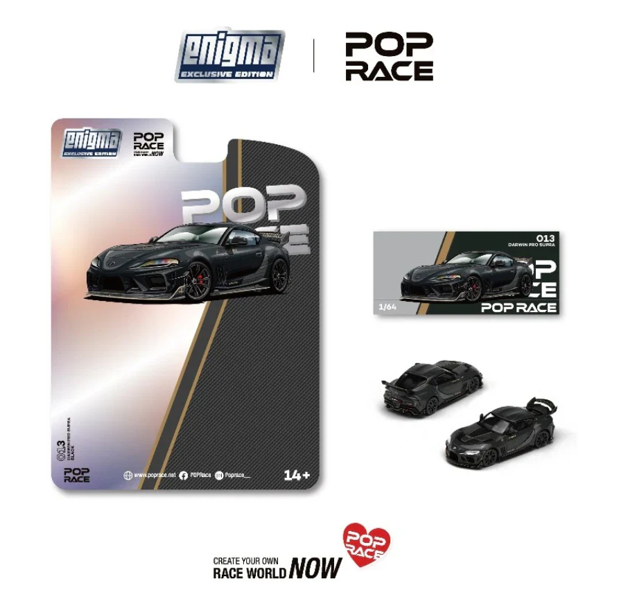 Pop Race 1:64 Enigma Exclusive Darwin Pro 66G NWB Supra A90 - Midnight Black
