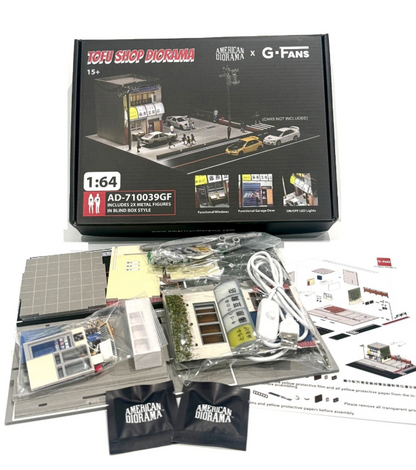 American Diorama X G-Fans 1:64 Akina Tofu Shop Diorama With LED Lights & 2 Figures (Copy)
