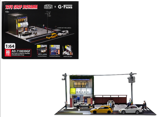 American Diorama X G-Fans 1:64 Akina Tofu Shop Diorama With LED Lights & 2 Figures (Copy)