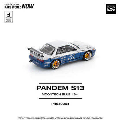 Pop Race 1:64 Pandem Silvia S13 Moontech - Blue