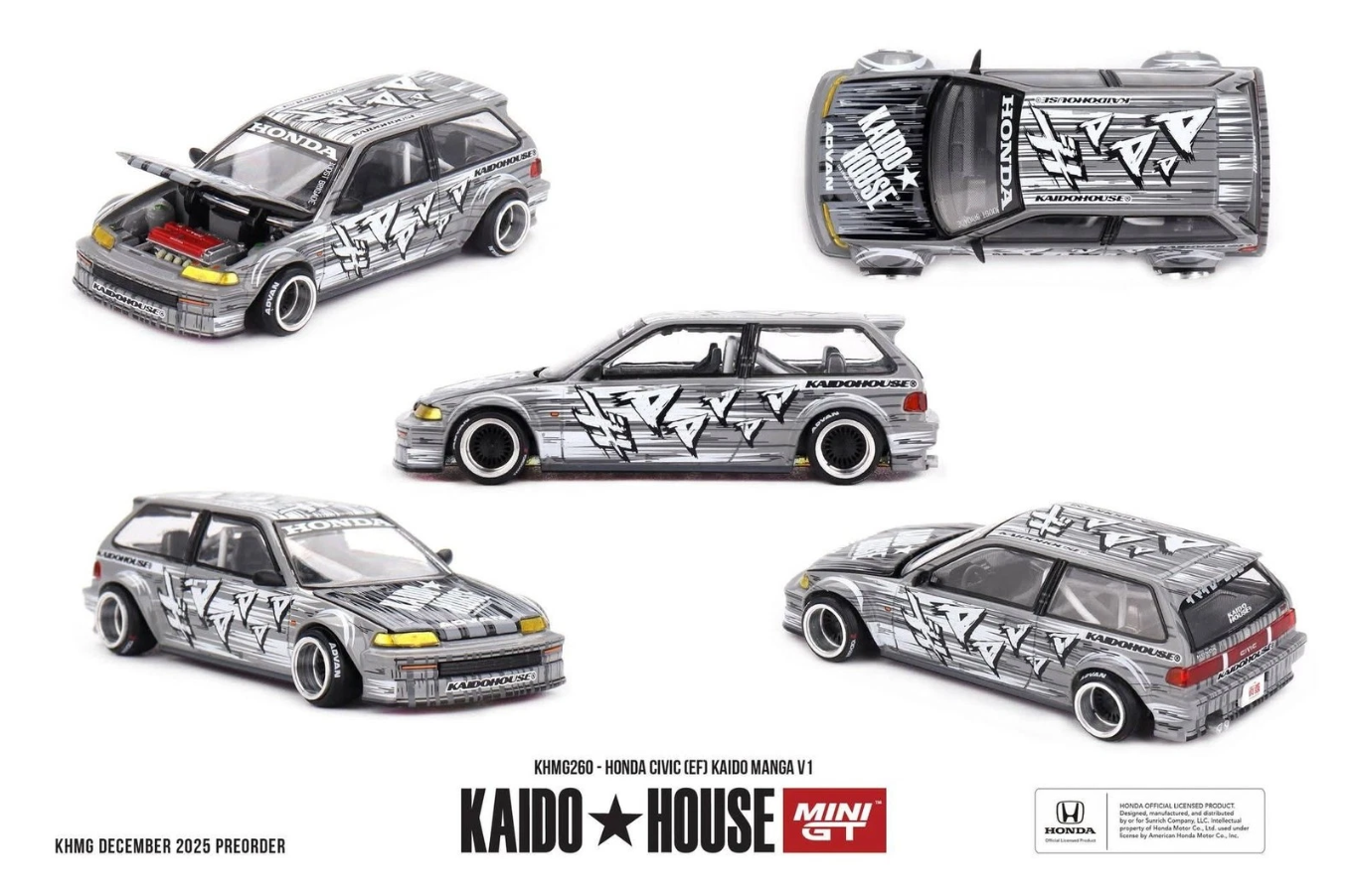 MiniGT X Kaido House 1:64 Honda Civic EF Manga V1