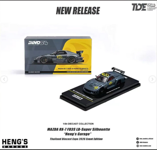 Inno64 1:64 2026 Thailand Diecast Expo Mazda RX-7 (FD3S) LB-Super Silhouette “Heng’s Garage”