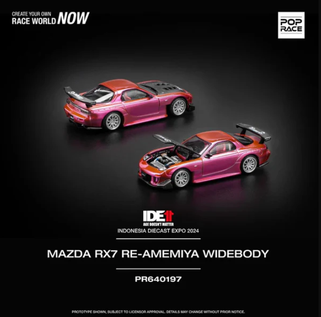 Pop Race 1:64 IDE Indonesia Diecast Expo Dinner Exclusive Mazda RX-7 Chrome Pink